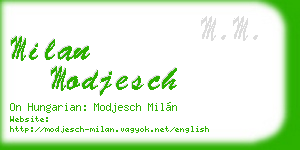 milan modjesch business card